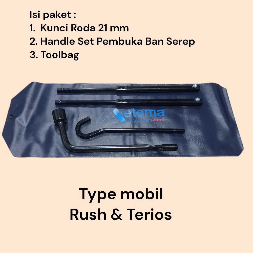 Kunci roda 21, Kunci ban serep & Toolbag mobil Rush / Terios
