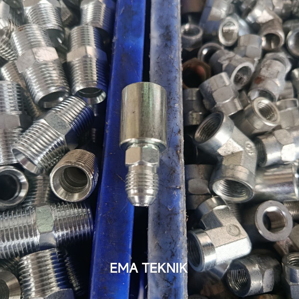 Double nepel drat luar JIC × Drat dalam NPT