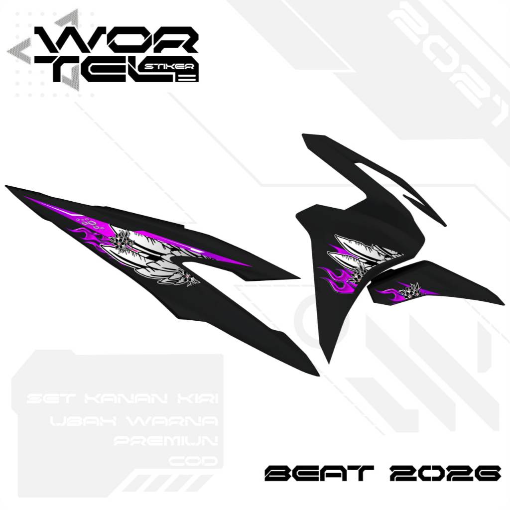 Wortel Stiker - Striping Beat Street 2025 - Striping Transparan Beat Street 2025 Sayap Keren (Sudah 
