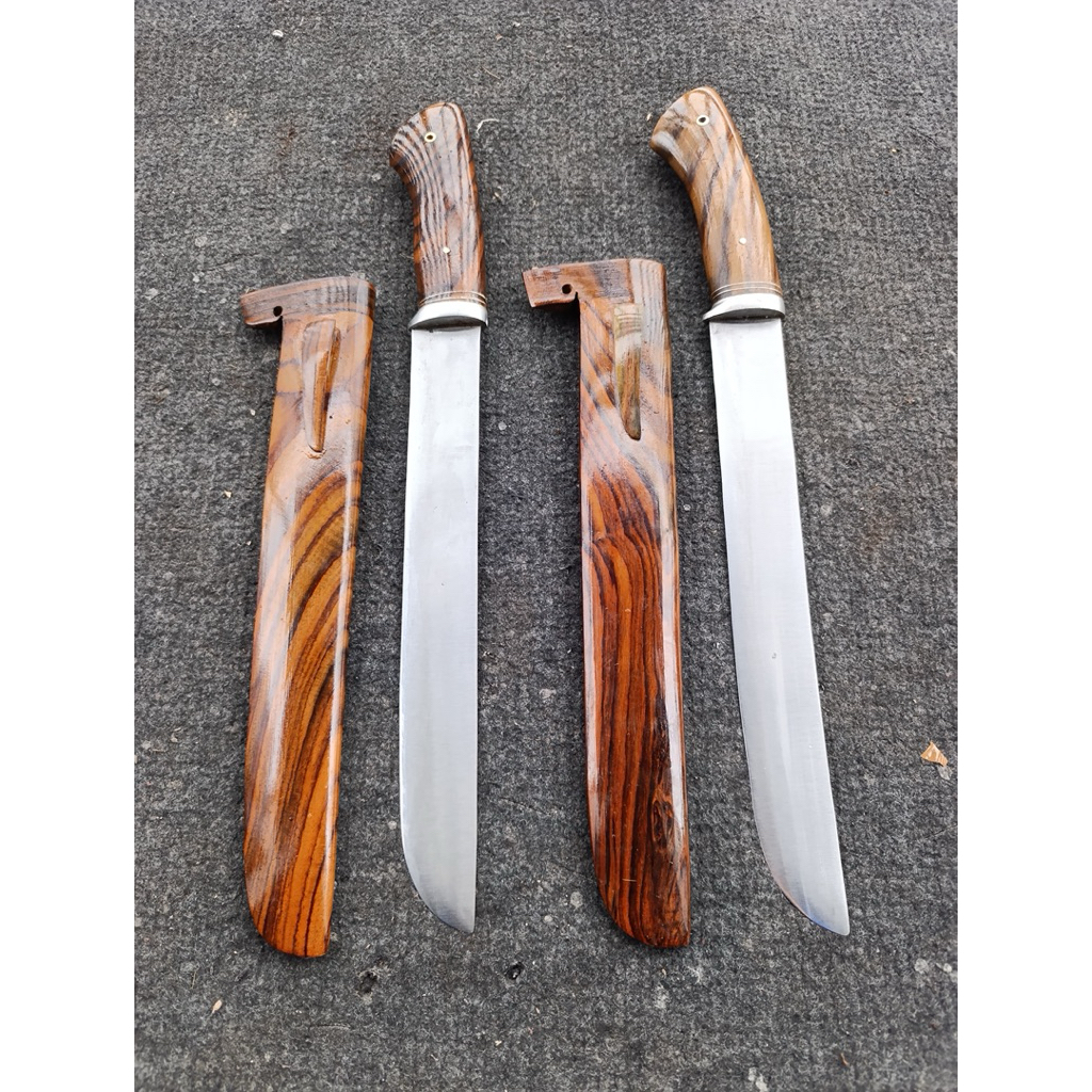Pisau sembelih minimalis baja per willys kayu gagang & sarung kayu sonokeling