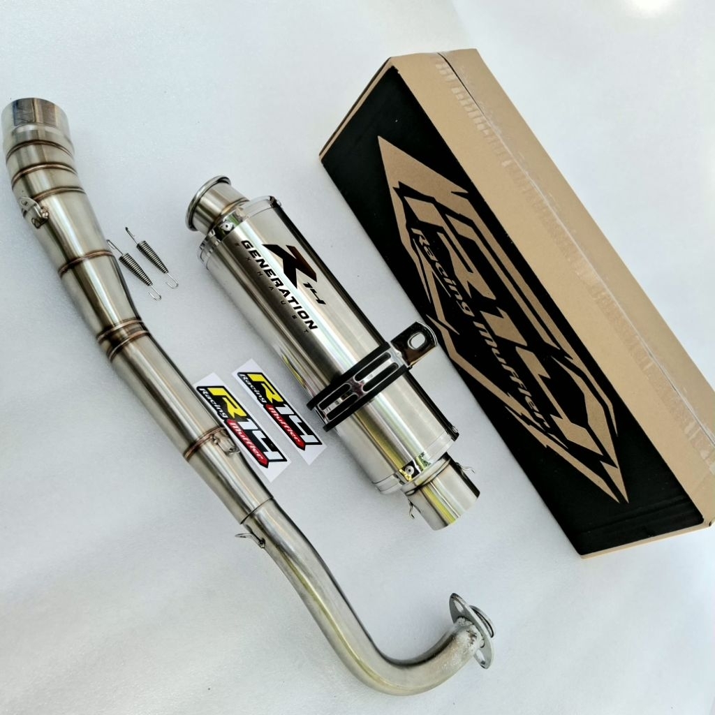Terbaru knalpot racing original r14 ds bas adem untuk motor bebek ,jupiter z/robot/z1/burhan,vega la