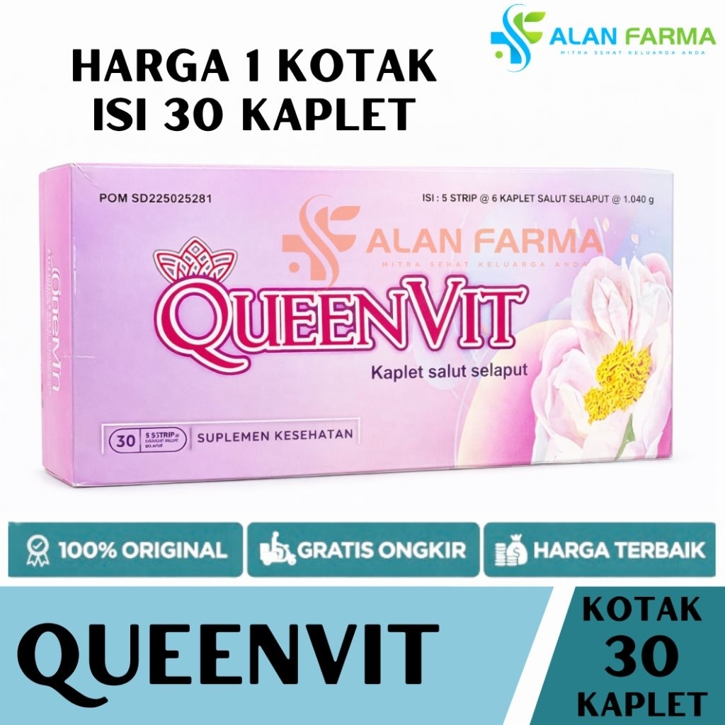 Queenvit Box isi 30 Kaplet | HARGA 1 KOTAK | Queenvit Kemasan Baru