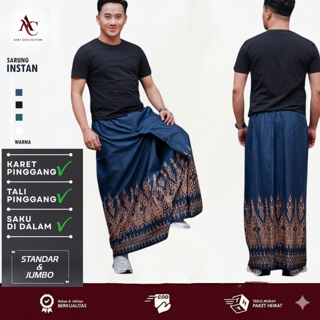 SARUNG INSTAN DEWASA santri/santriwati  Sarung Instan Pria Dewasa  Sarung Batik Pria Dewasa  Wadimor