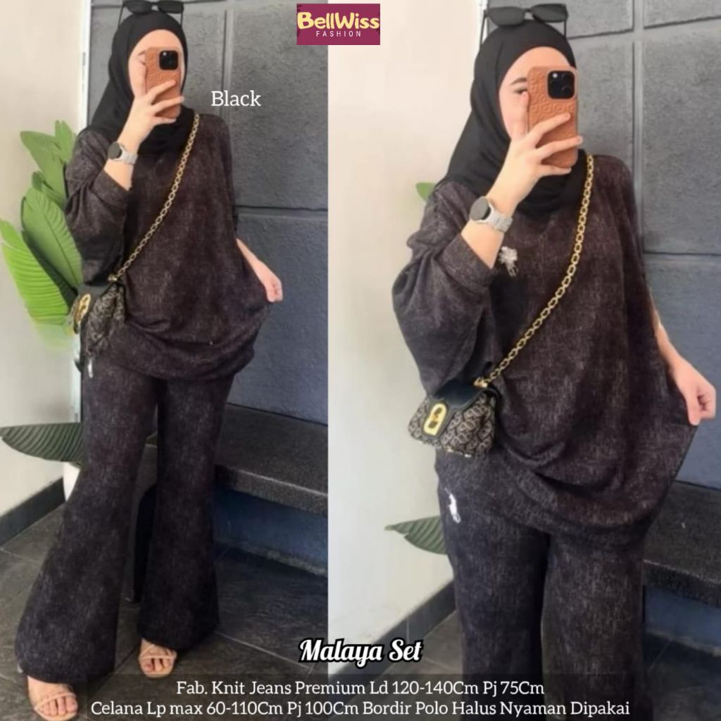 SET CELANA KNIT JEANS JUMBO LD 120-140/SETELAN WANITA/PAKAIAN WANITA JUMBO