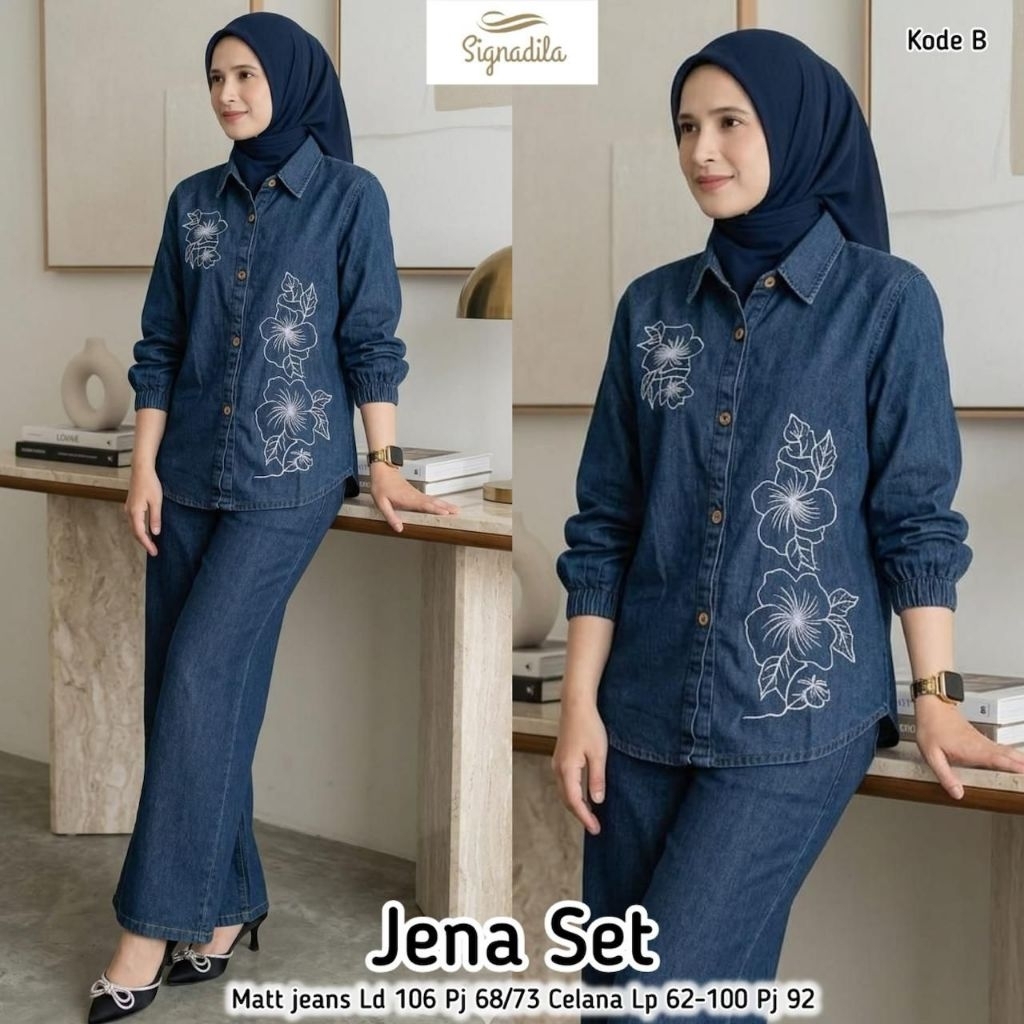 SHAFA/SHANA/IVANKA SETELAN JEANS WANITA ORI SIGNADILA