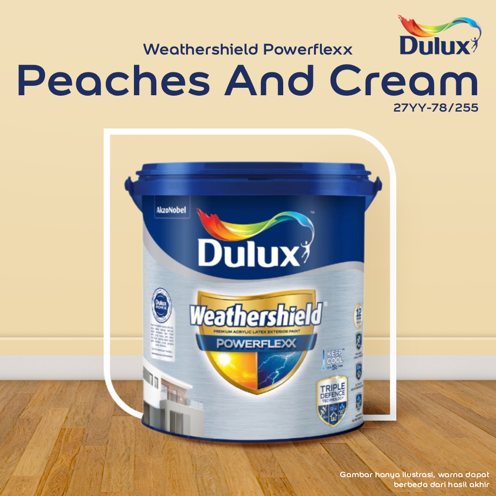 CAT TEMBOK PEACHES AND CREAM DULUX WEATHERSHIELD POWERFLEXX - 2,5 LITER CAT PEACHES AND CREAM 27YY-7