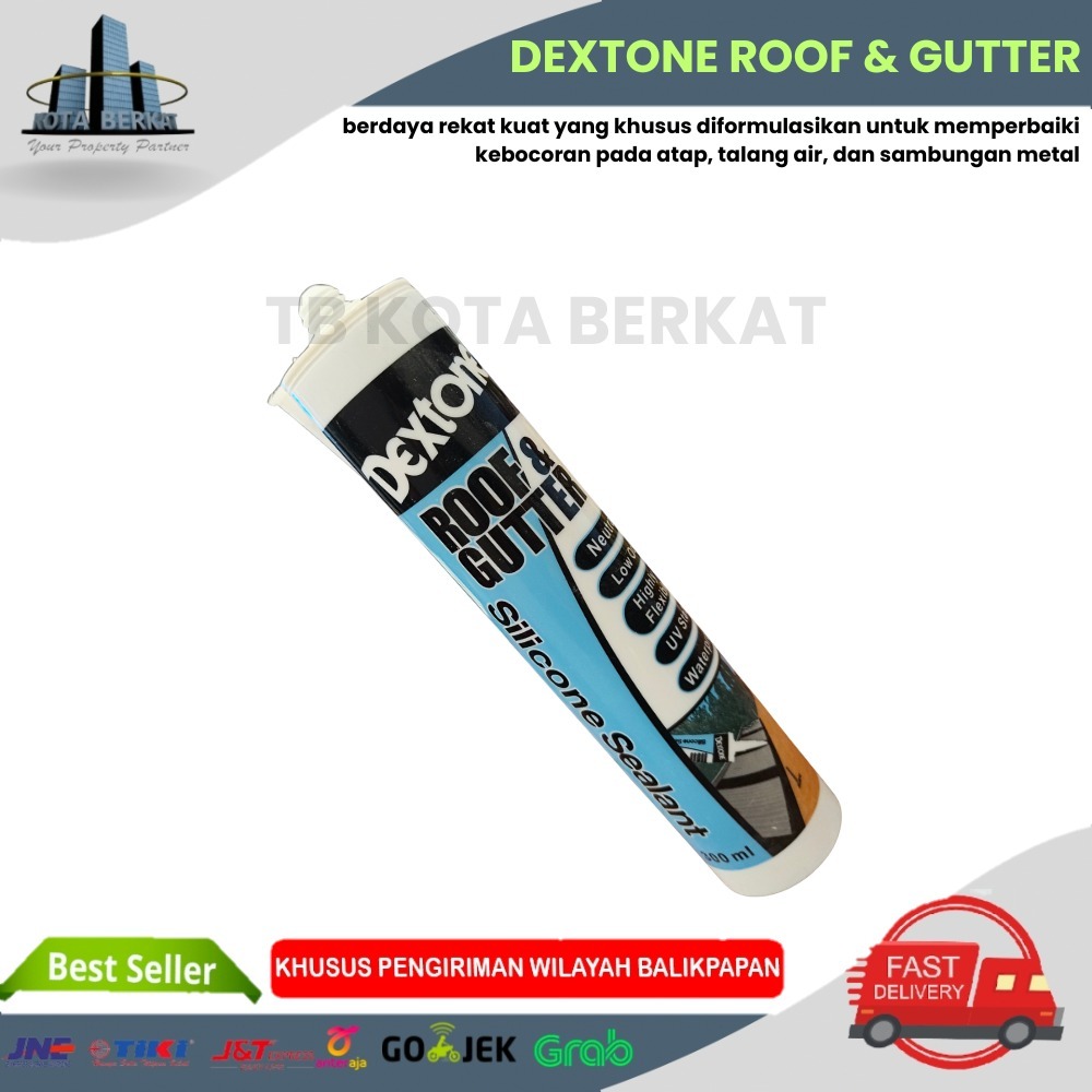 Dextone Silicone Sealant Roof & Gutter + Multi Purpose Lem Silikon Anti Bocor & Serbaguna