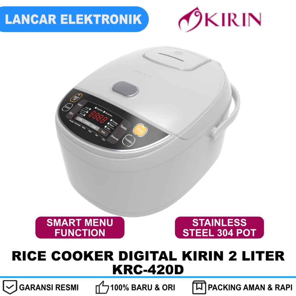 Rice Cooker 2 Liter Digital Kirin Smart Menu KRC-720D
