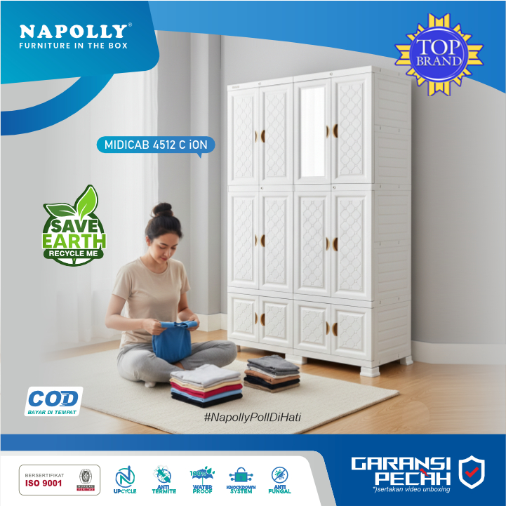 Lemari Pakaian Jumbo Dengan Gantungan / Lemari Plastik Jumbo / Lemari Napolly Jumbo / Lemari Plastik
