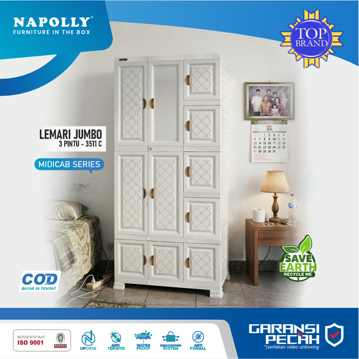 Lemari Pakaian Jumbo Dengan Gantungan / Lemari Plastik Jumbo / Lemari Napolly Jumbo / Lemari Plastik