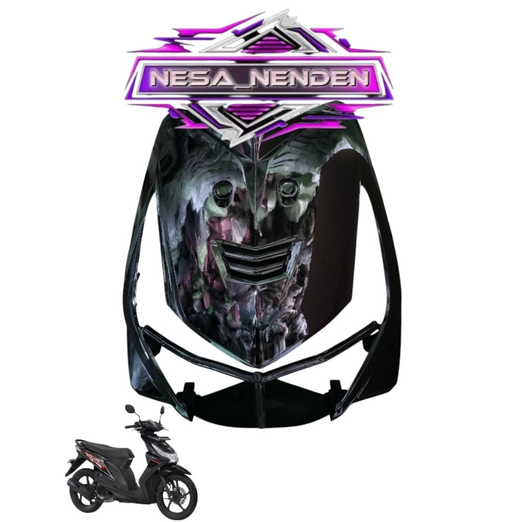Cover Tameng Depan Beat Karbu Hitam Tameng Depan beat karbu hitamm