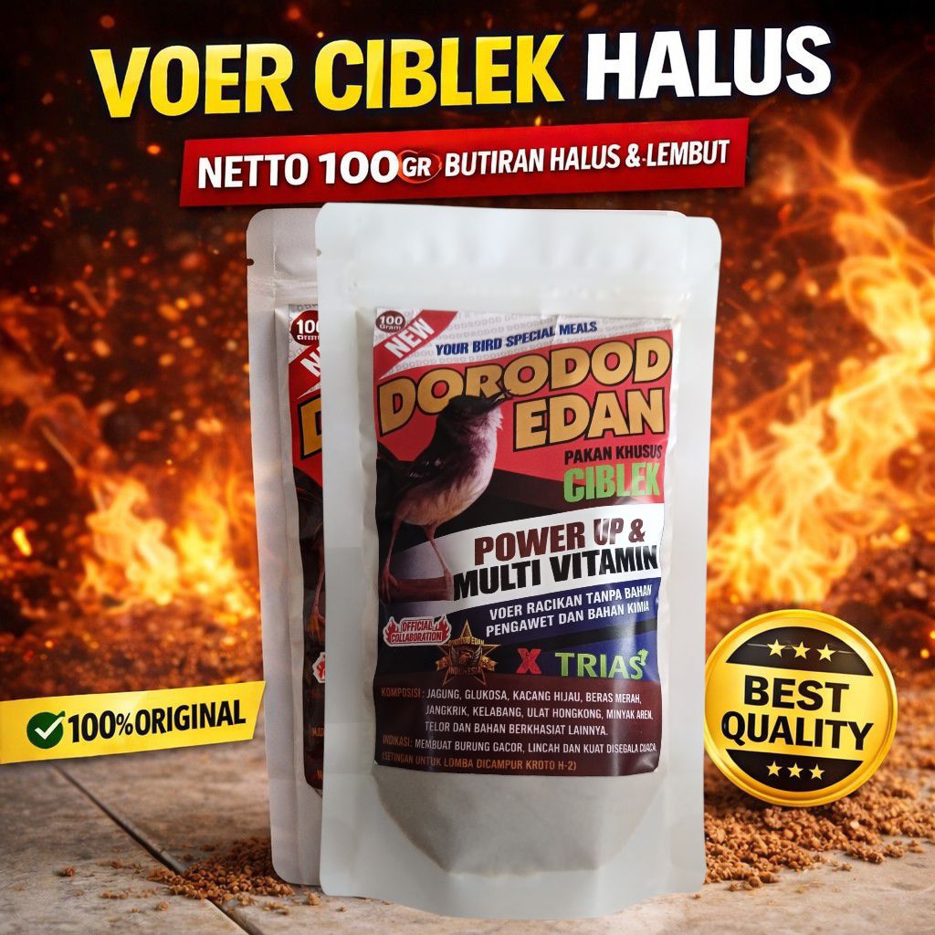 Voer Ciblek Halus Pakan Burung Kecil Ciwah Cisam Pleci Booster Vitamin Nafsu Makan Dorodod Edan