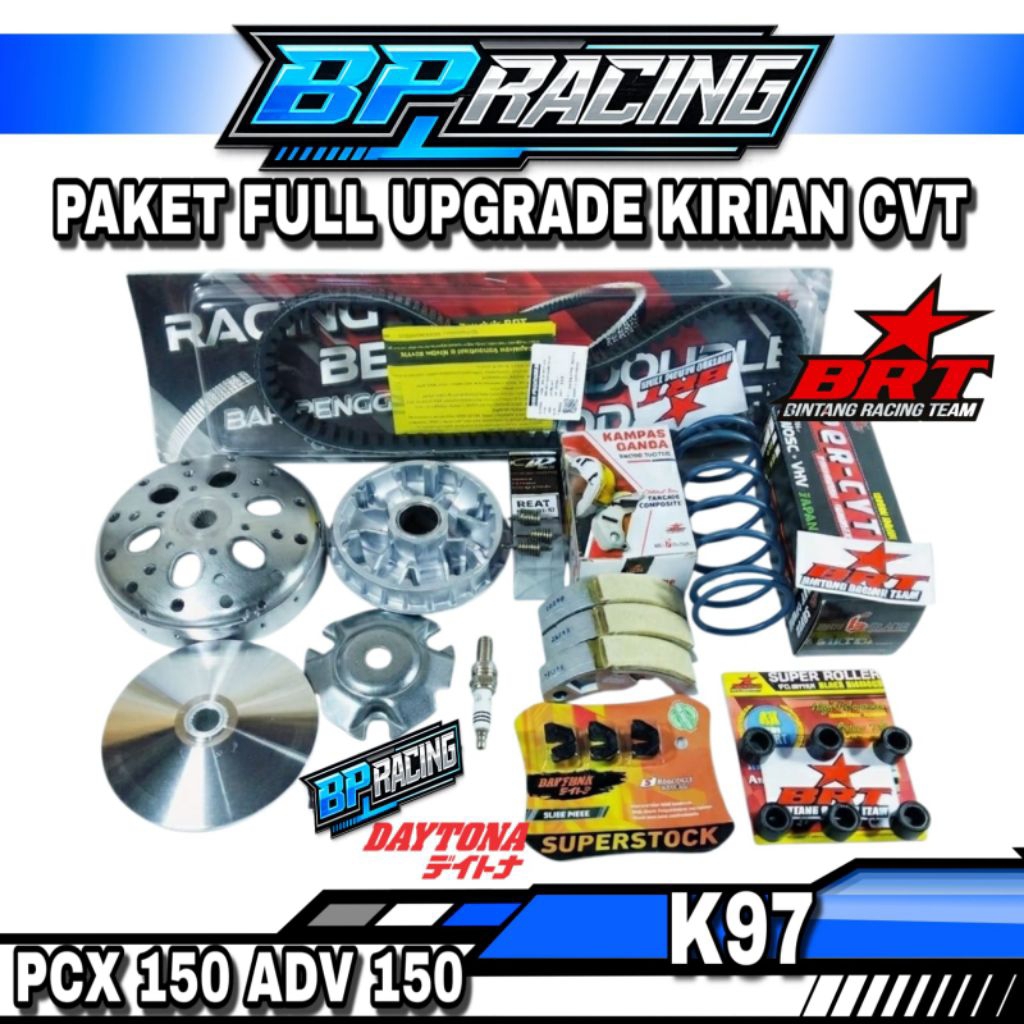 PAKET FULL UPGRADE KIRIAN CVT PCX 150 ADV 150 PULLY BUBUT MANGKOK CUSTOM BOLONG PER CVT BRT KAMPAS G