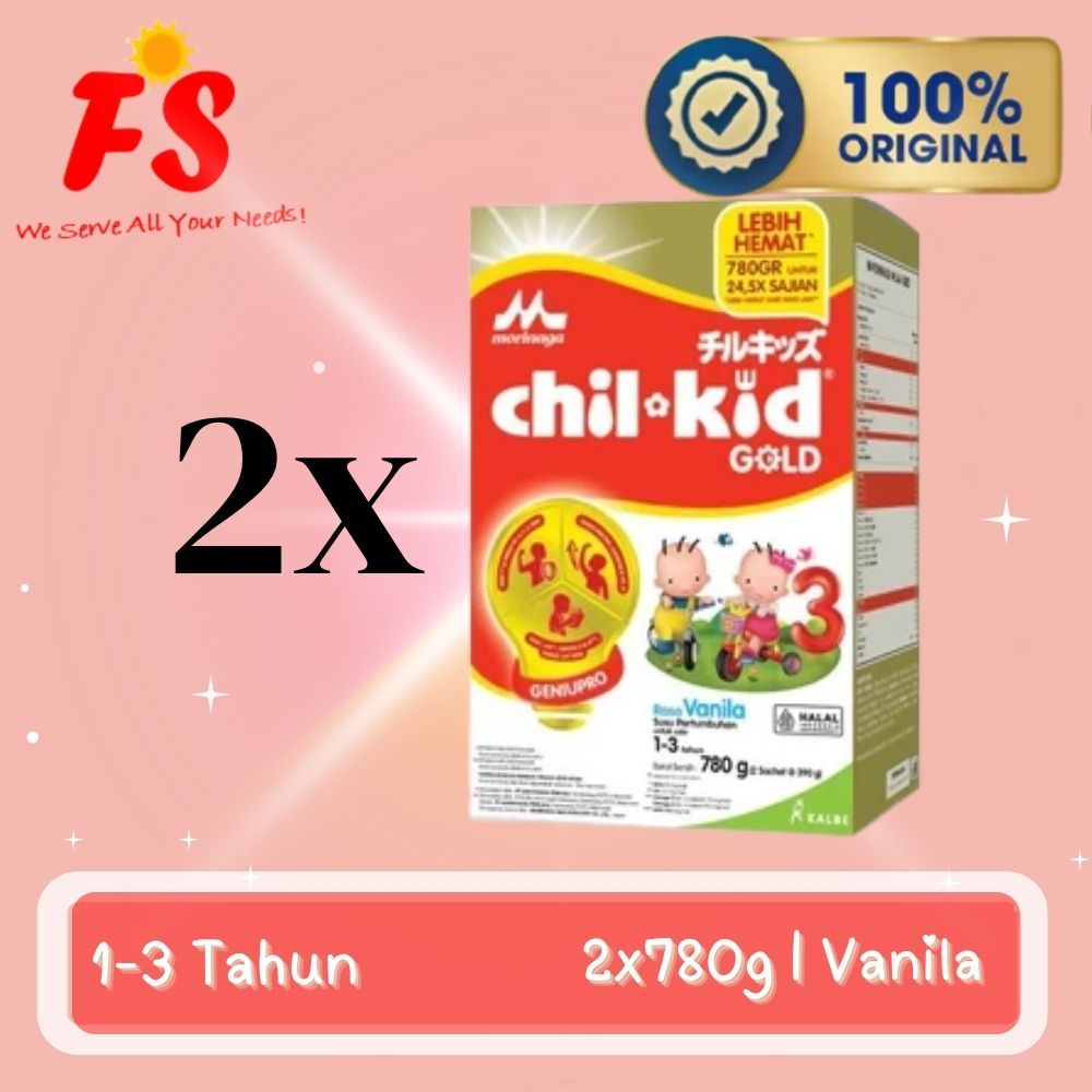 (2 KOTAK) MORINAGA CHIL KID GOLD VANILA 780G SUSU FORMULA PERTUMBUHAN ANAK USIA 1-3 TAHUN