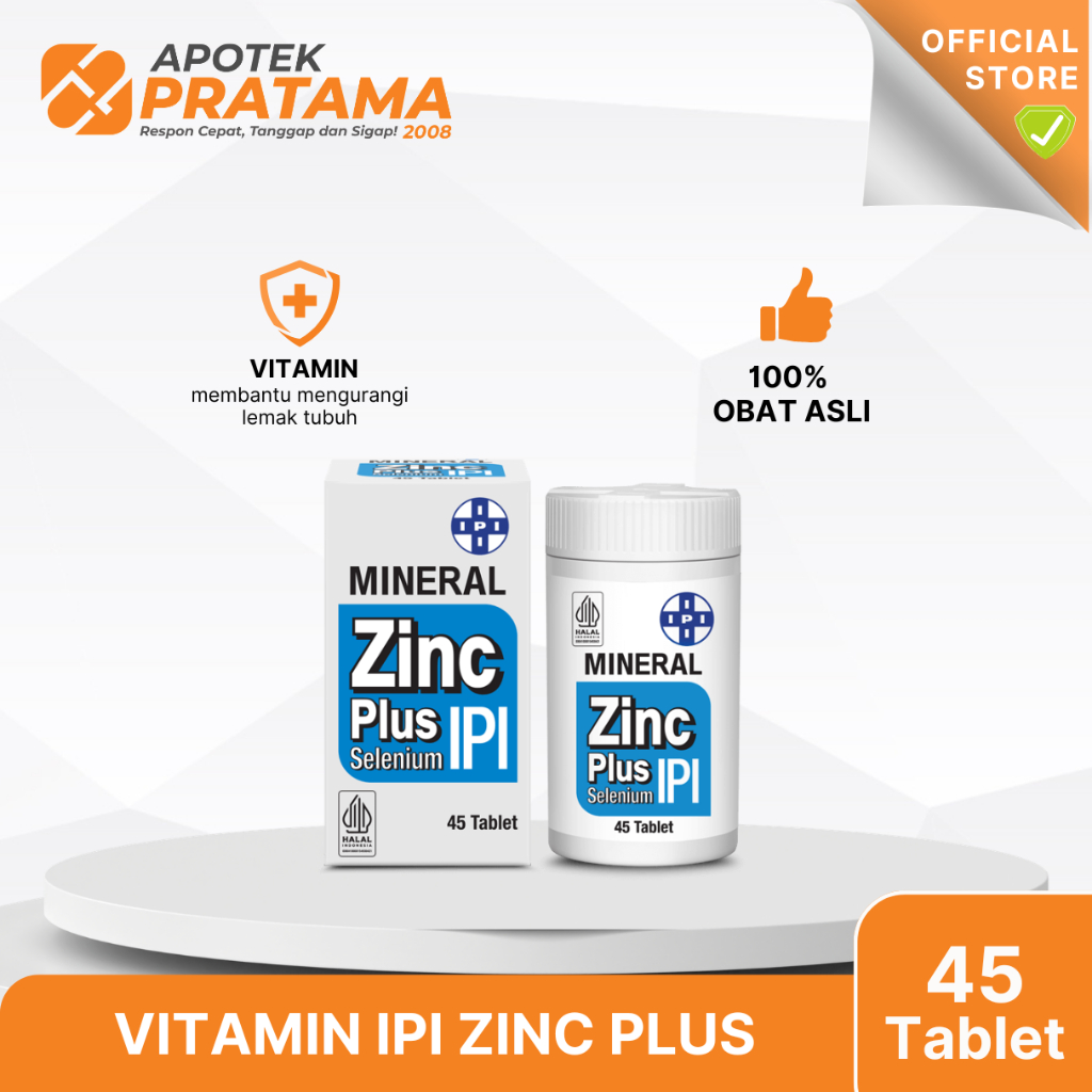 IPI VITAMIN ZINC (45 TABLET) | VITAMIN IPI MINERAL ZINC PLUS SELENIUM
