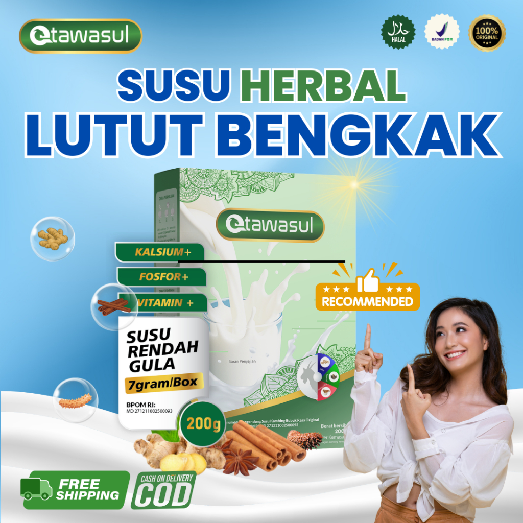 Etawasul Susu Herbal mengatasi Lutut Bengkak, Sendi Bengkak, Nyeri Lutut 200gr BPOM Halal