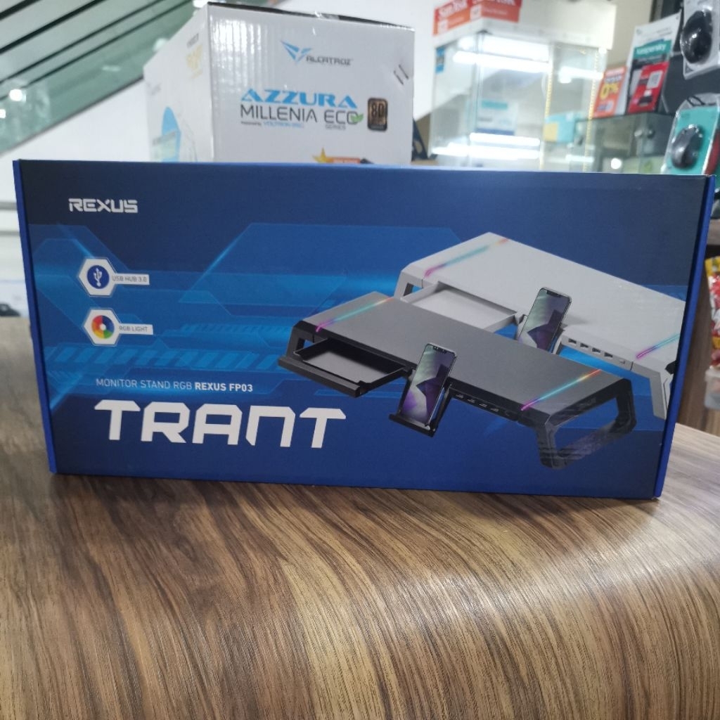 Rexus Trant Monitor Stand RGB FP03 USB Meja Monitor Rexus