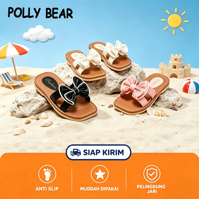 POLLYBEAR Sandal Anak Cewek Perempuan Wanita Stylish Nyaman Berkualitas Premium Umur 3-8 Tahun YN808