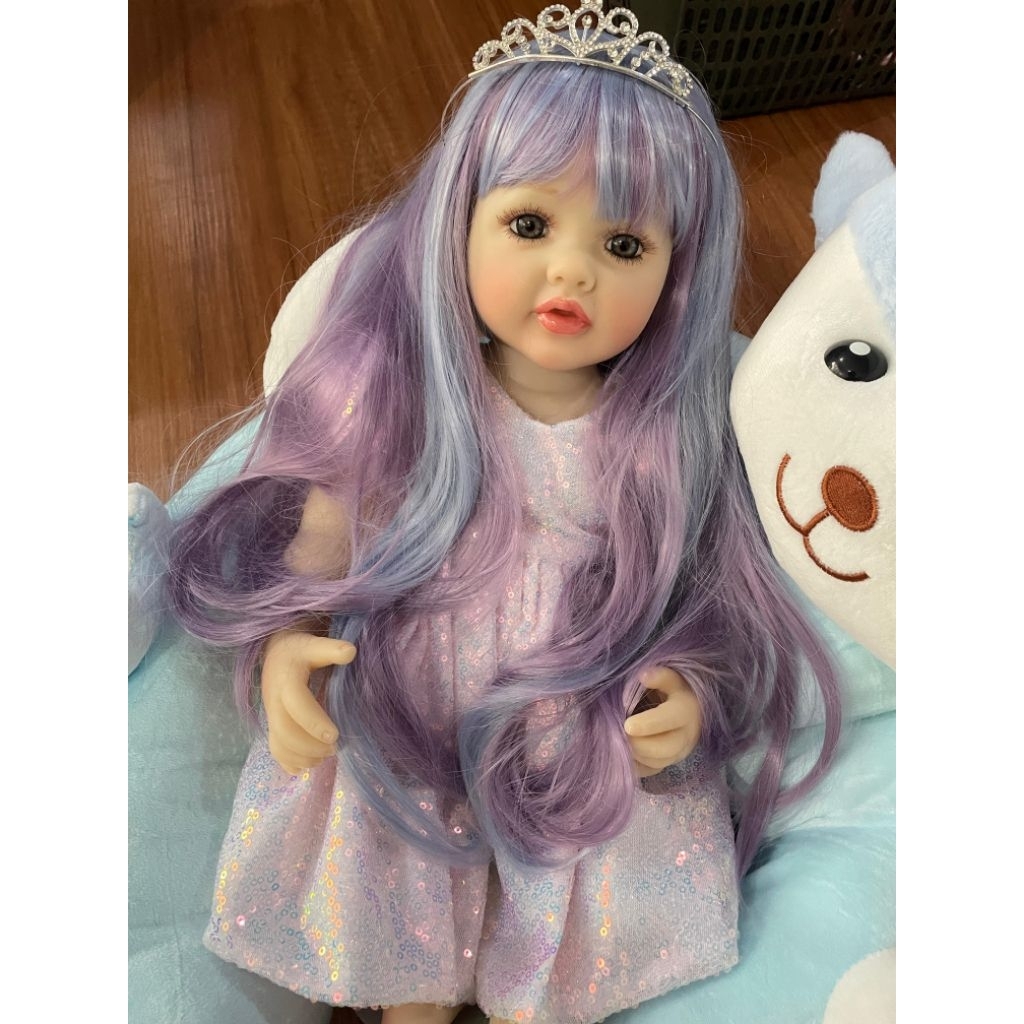 Ready depan Boneka Reborn Baby Cewek 55 cm Full Silikon Terbaru Cantik
