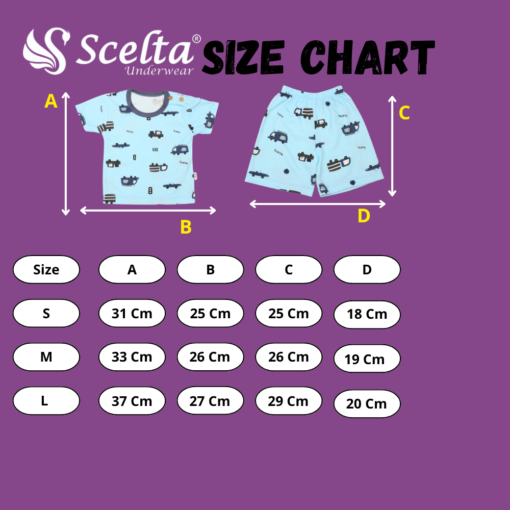 Scelta - Setelan Kaos dan Celana Anak anak Unisex Lengan Pendek Motif Mainan Mobil | STL SC 459 PD thumbnail 7