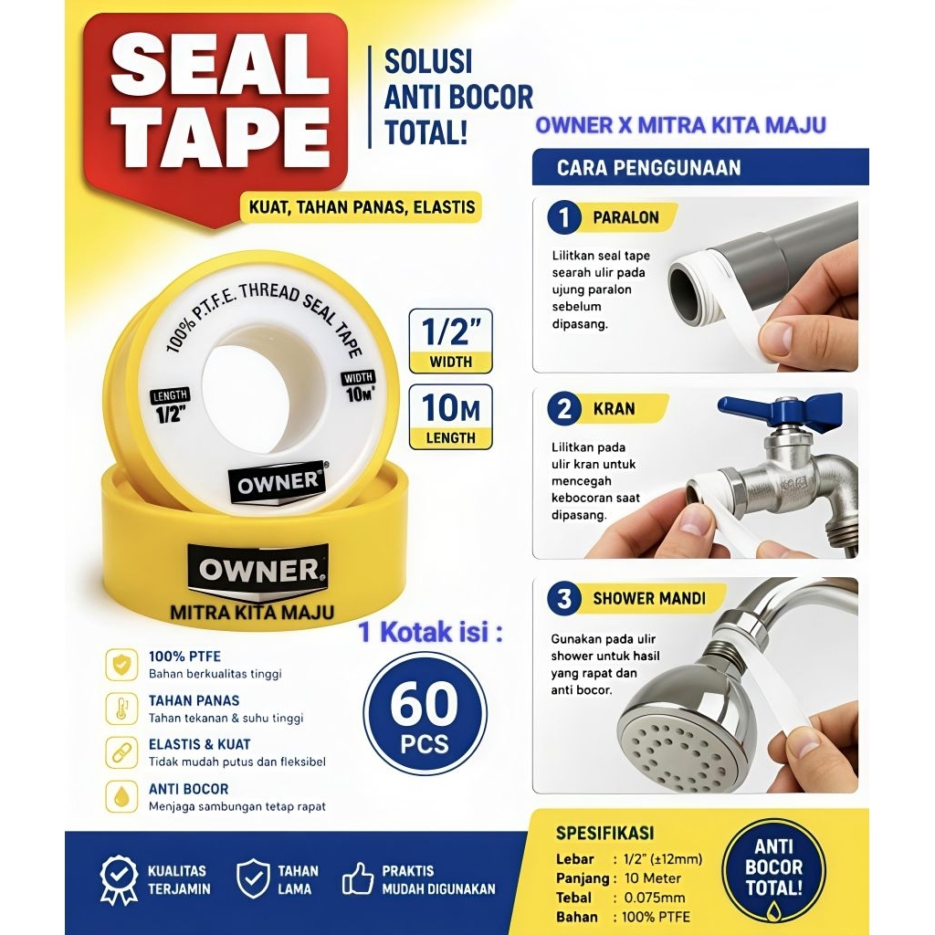 SEAL TAPE OWNER / SELTIP OWNER 10 METER/ SEALTAPE OWNER