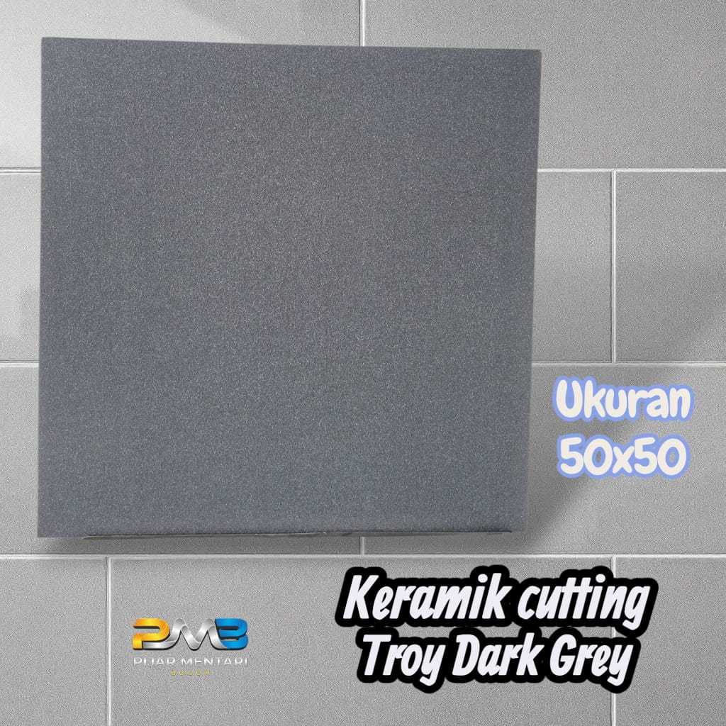 Keramik Cutting Lantai Dinding TROY DARK GREY 50x50 UNO