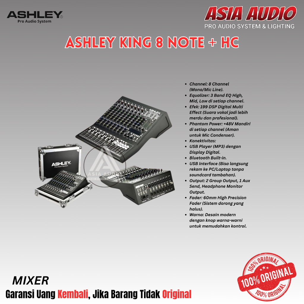 MIXER ASHLEY KING 8 NOTE + HARDCASE