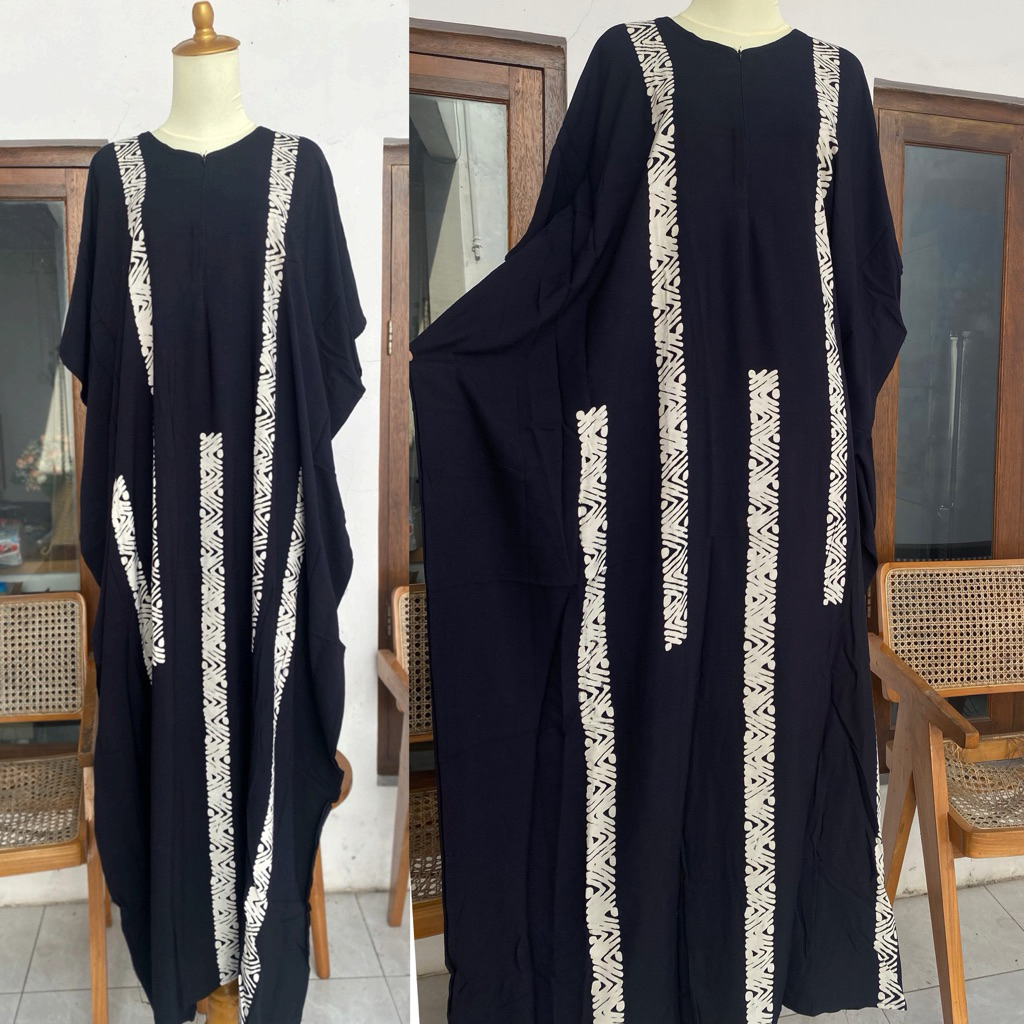 Longdress Kelelawar Hitam Putih