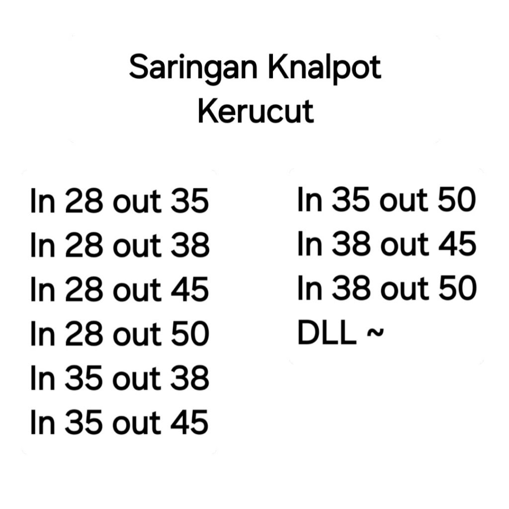 SARINGAN KNALPOT KERUCUT / SARINGAN KERUCUT