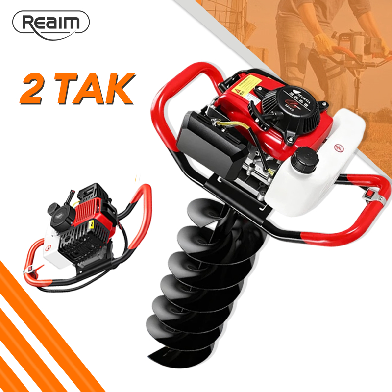 REAIM Mesin Bor Tanah Mesin Drill Bor Kayu Tanah Pohon Mesin Bor Tanah 25Cm Earth Auger Drill
