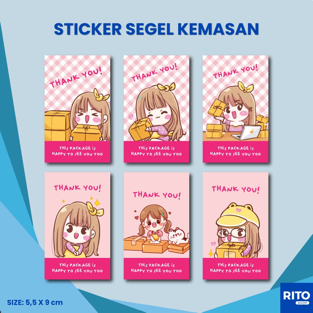 Sticker Segel Kemasan Packaging Stiker Lucu Seal Sticker Online Shop Sticker Box