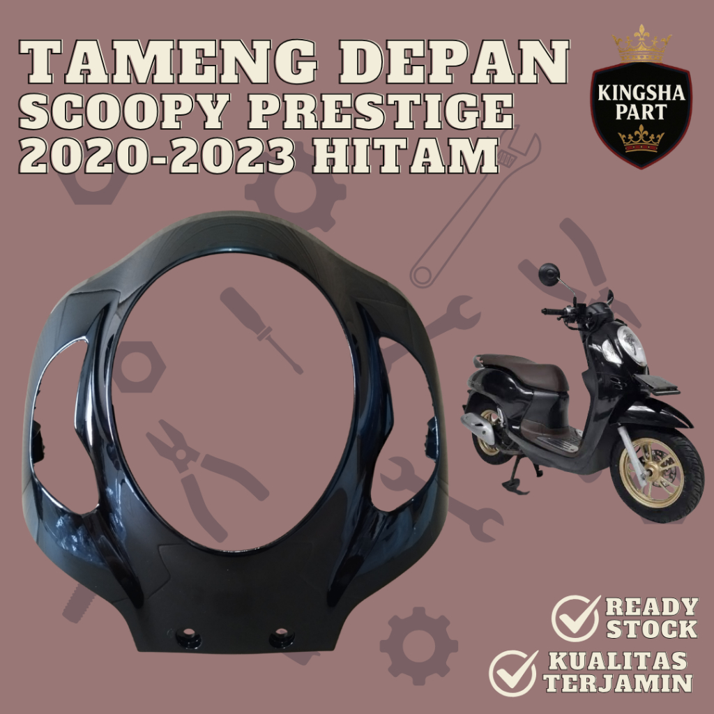 Panel Tameng Dada Depan Scoopy Prestige 2020-2023 Tameng Depan Scoopy Prestige K2F HITAM Tenshi