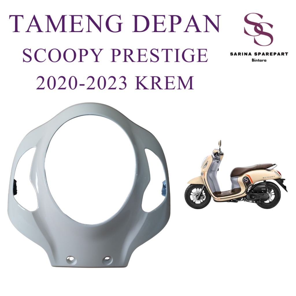 Panel Tameng Dada Depan Scoopy Prestige 2020-2023 Tameng Depan Scoopy Prestige K2F KREM Tenshi
