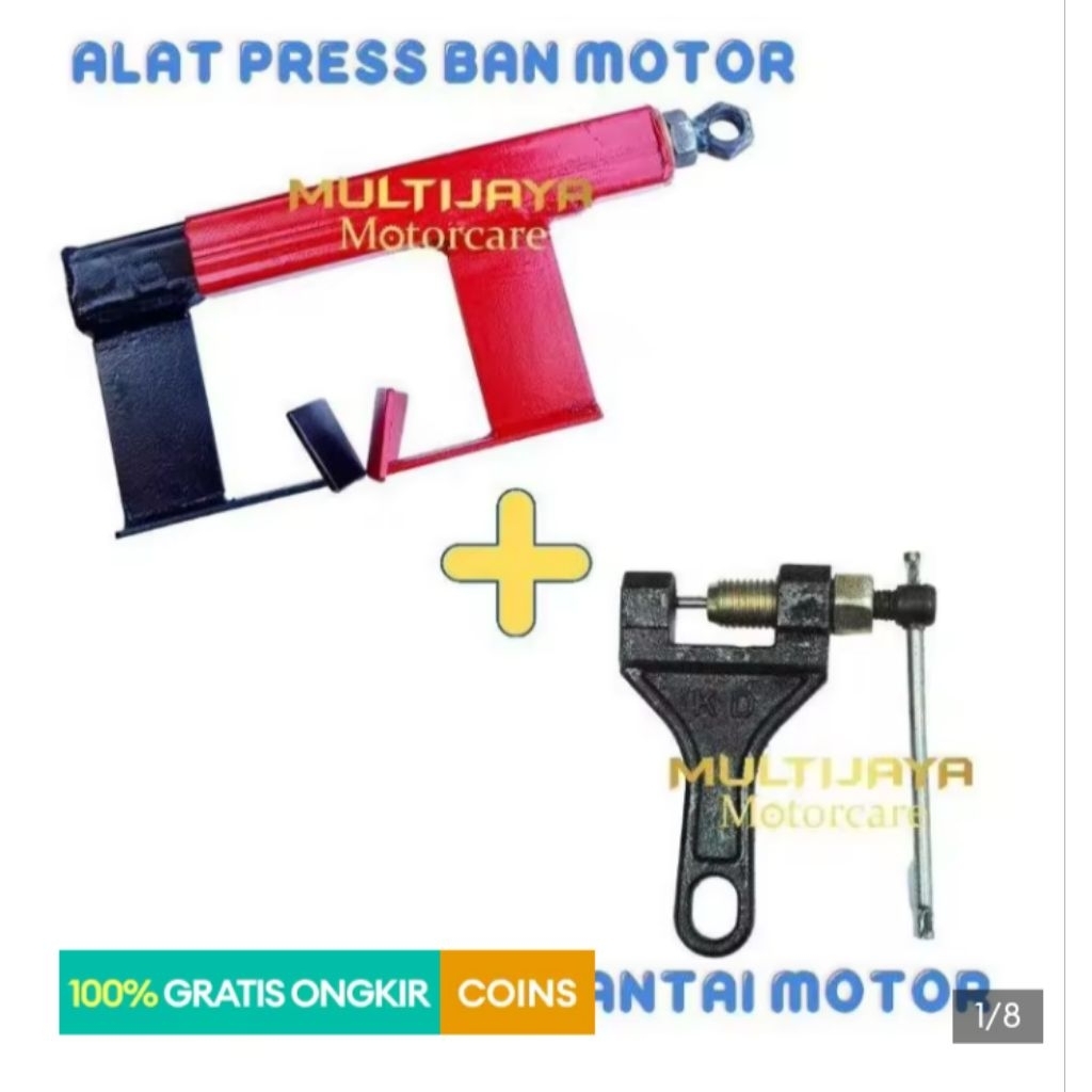 Paket Alat Press Ban Motor dan Alat Potong Rantai Sepeda Motor