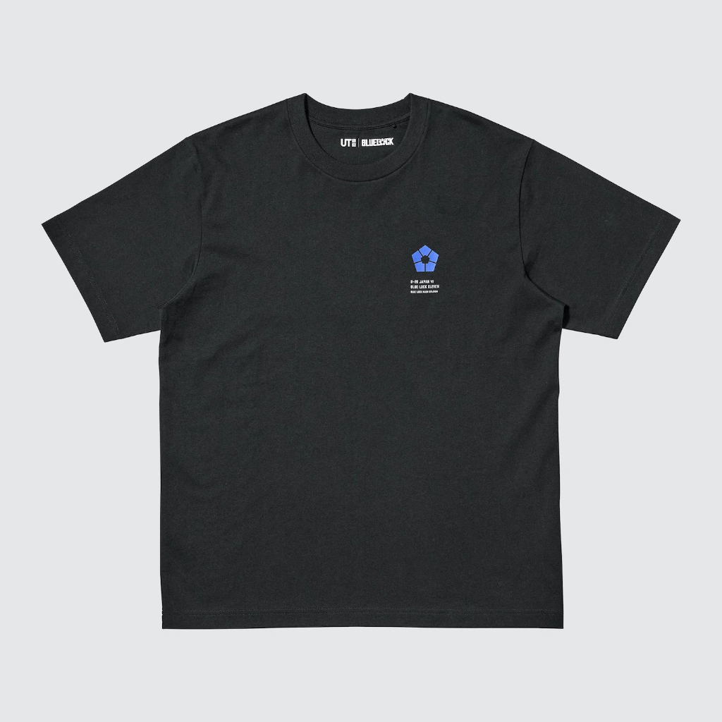 Tshirt Uniqlo Blue Lock (Yoichi Isagi) | UT Blue Lock Kaos Lengan Pendek Cotton Combed - Hitam