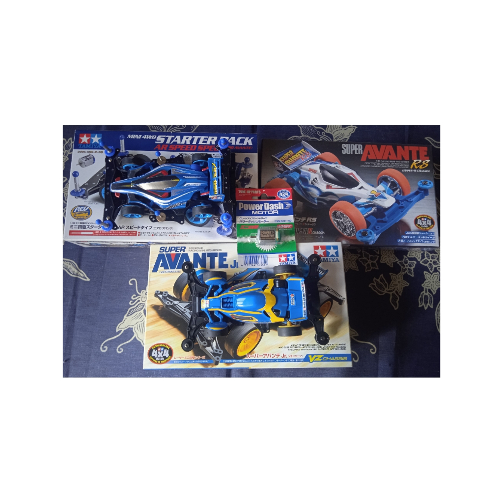 Mainan Mobil Rakit Tamiya Mini 4WD - Super Avante Jr., Super Avante RS, Aero Avante