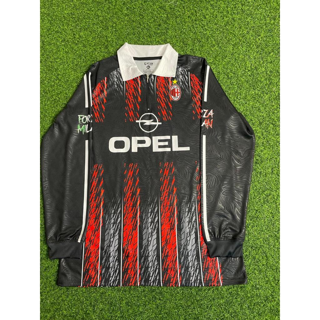 ARENA SPORTWEAR JERSEY AC MILAN OPEL  RETRO LENGAN PANJANG