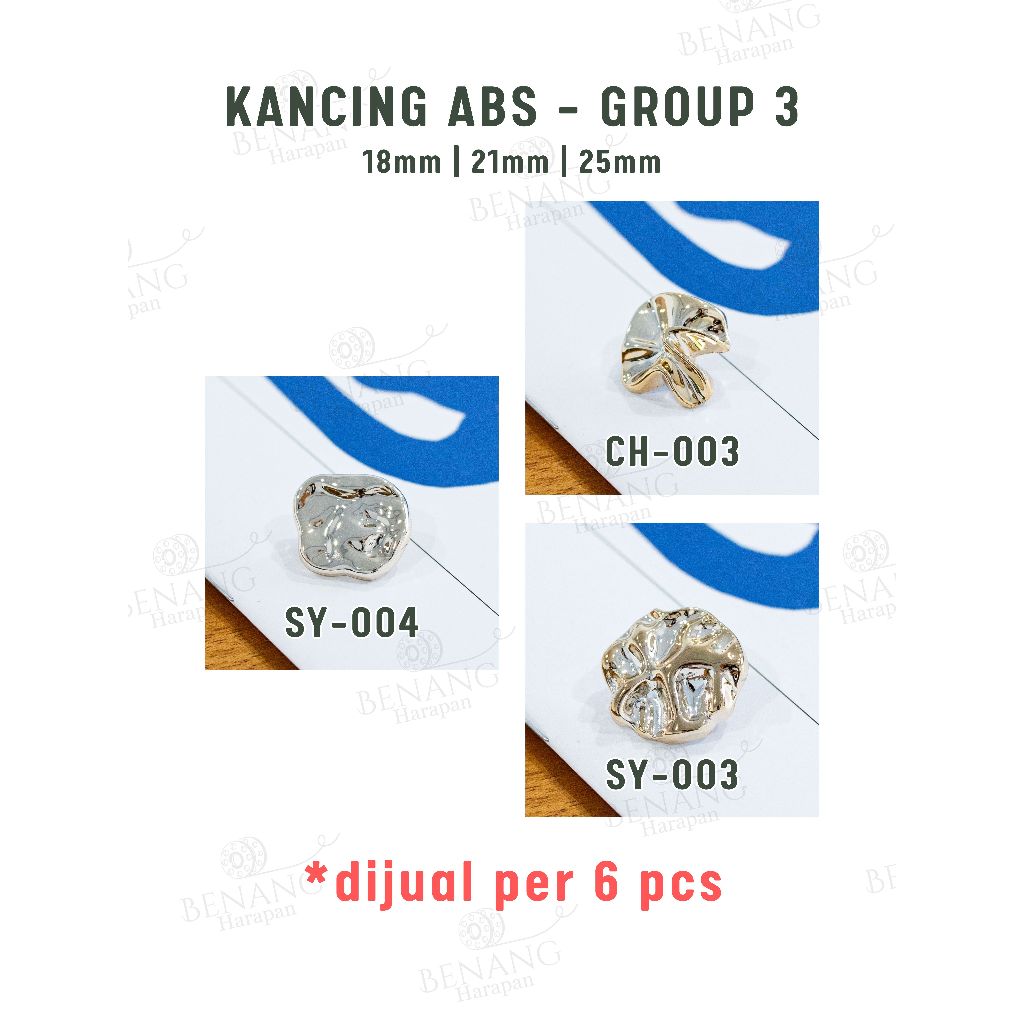 Kancing baju mewah elegan premium ABS GROUP 3 Kancing baju aesthetic kancing hias baju blazer wanita