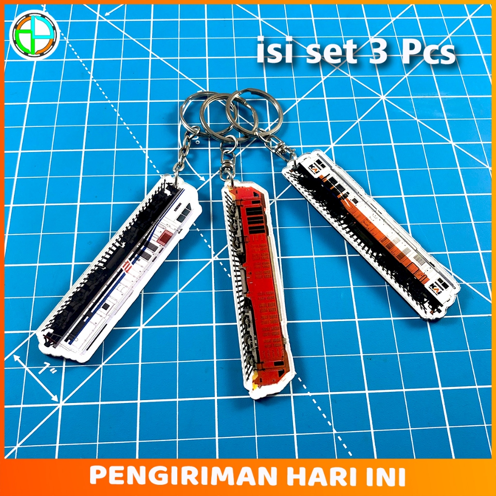 Gantungan kunci Lokomotif [dapat 3 pcs] CC206 CC204 CC300 Kereta Api Indonesia KAI