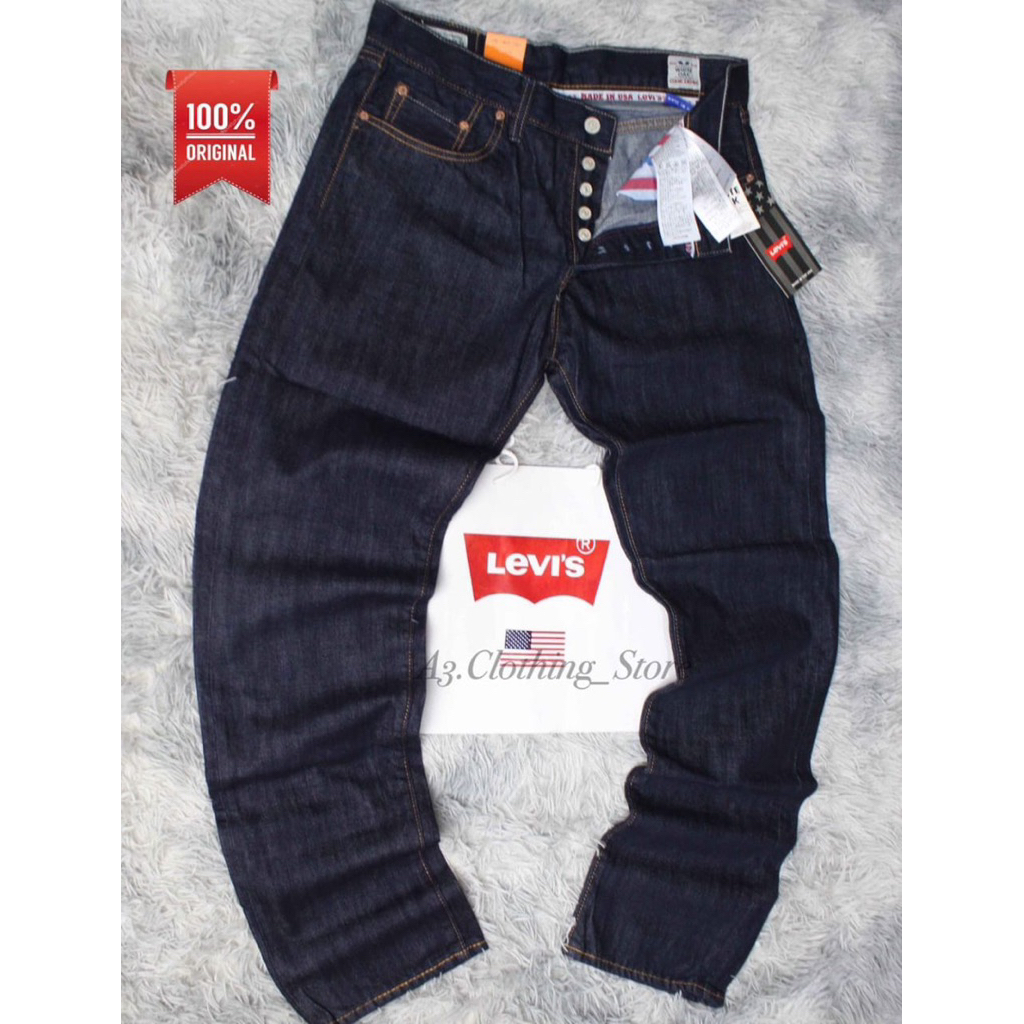 Celana Panjang Jeans Pria L E V I S 501  Made in USA Premium Selvedge