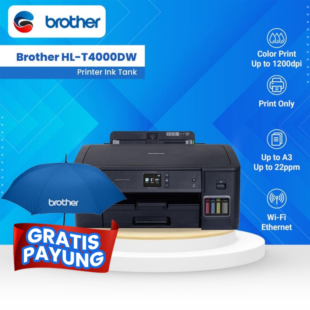 BROTHER Printer HL-T4000DW A3 Wireless Inkjet Printer BROTHER A3 Inkjet Printer Wireless Duplex Wifi