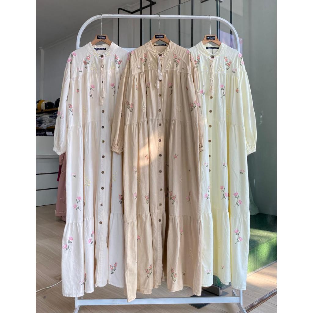 Dress denim jeans warna soft gamis wanita 21787 TALULLAH