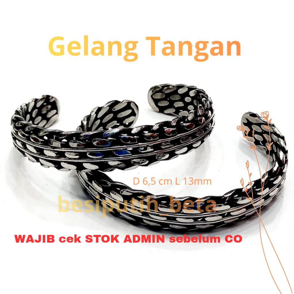 gelang besi putih ambon / gelang anyam /besi putih asli