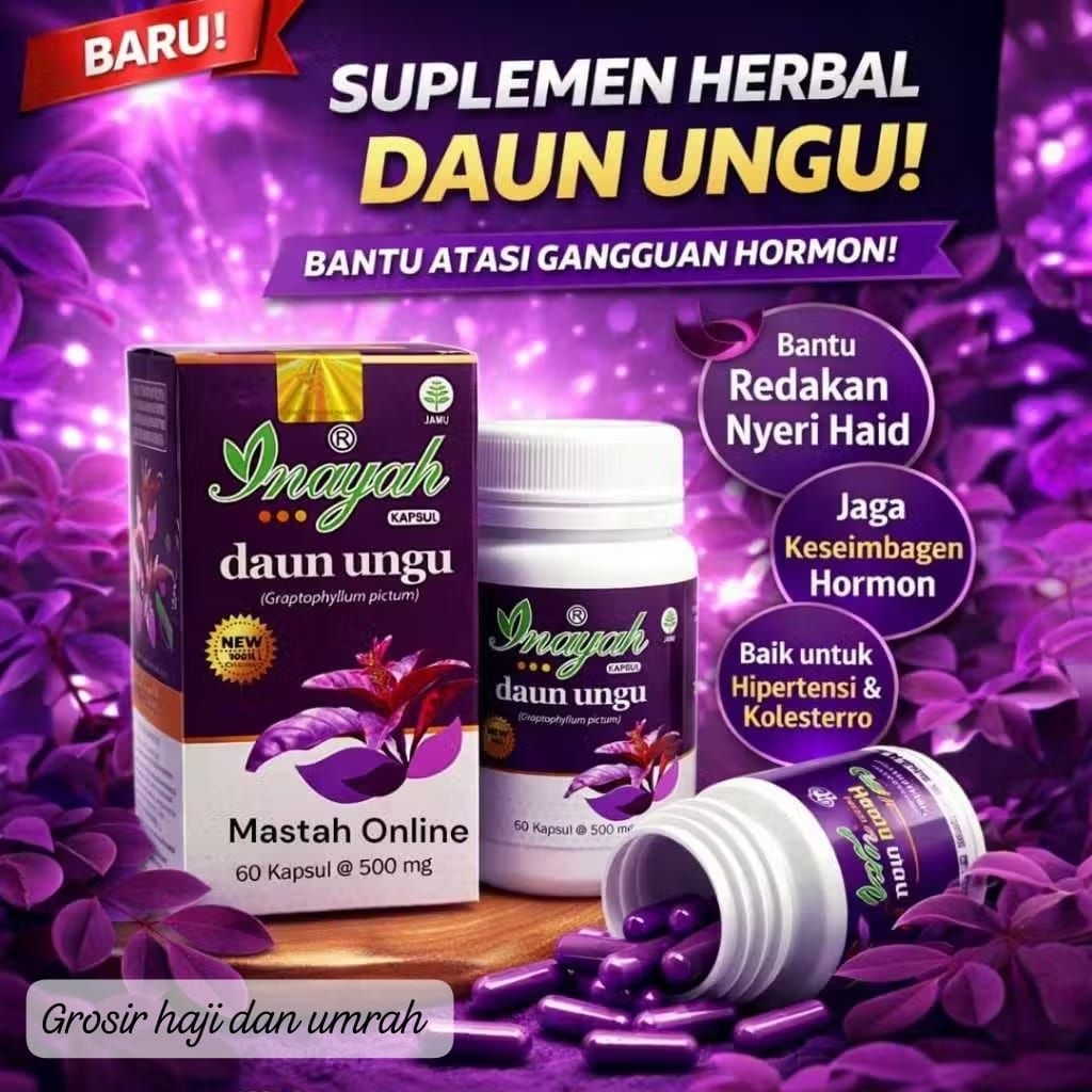 Kapsul Daun Ungu Inayah || Kapsul daun Ungu Inayah 100% ORI