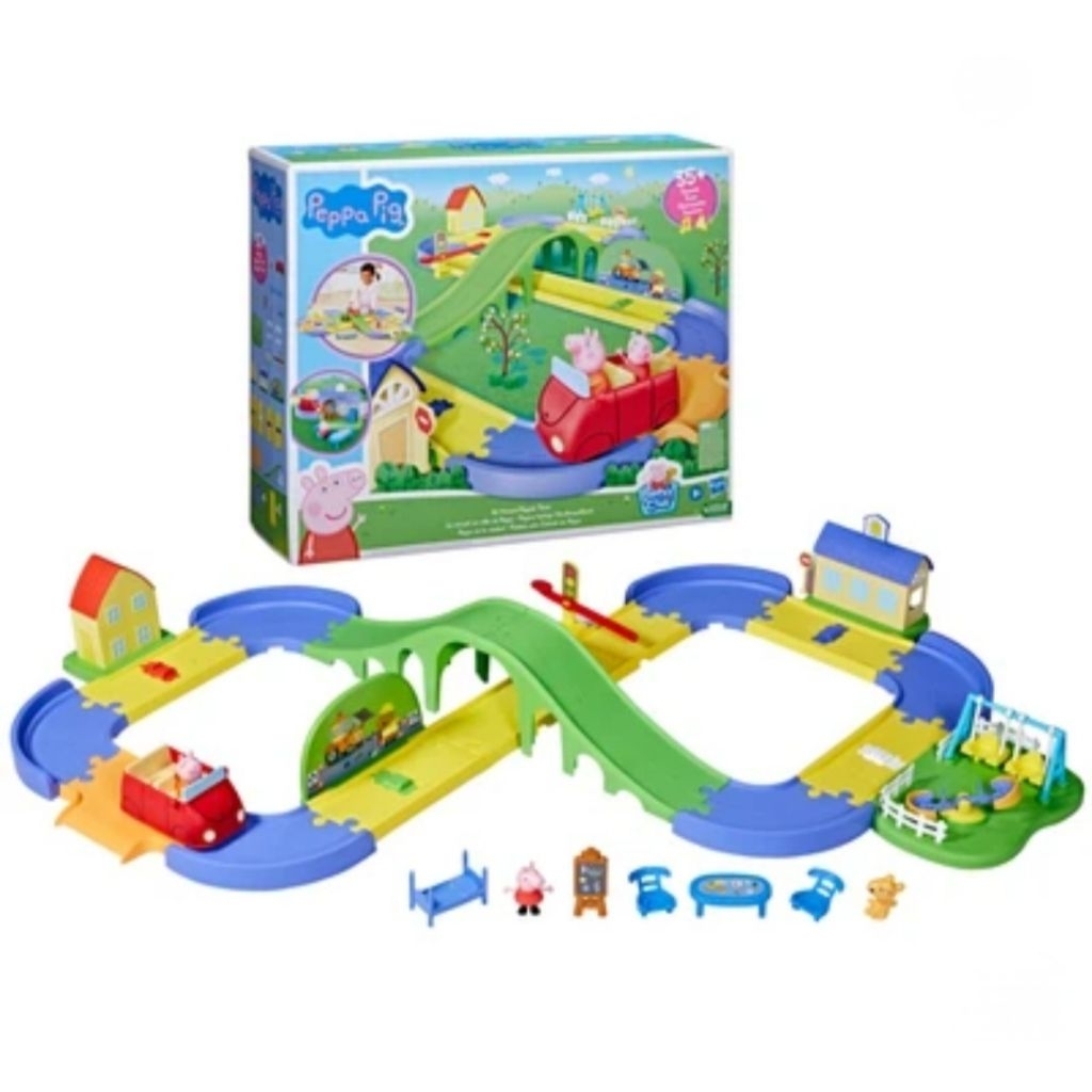 PEPPA PIG ALL AROUND PEPPA TOWN PLAYSET MAINAN FIGURE PEPPA PIG MAINAN ANAK TRACK KERETA PEPPA PIG M