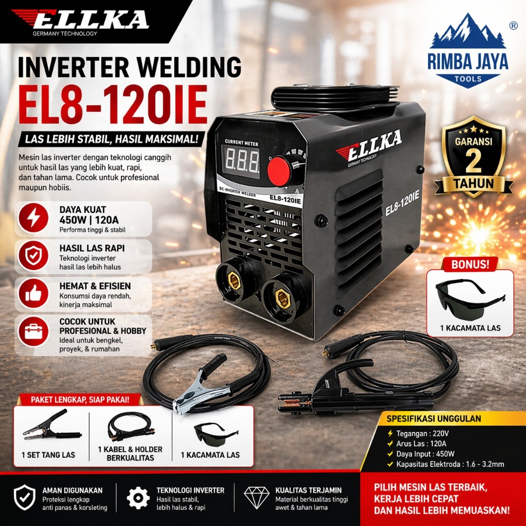 Mesin Las ellka 450Watt Inventer Las 120a