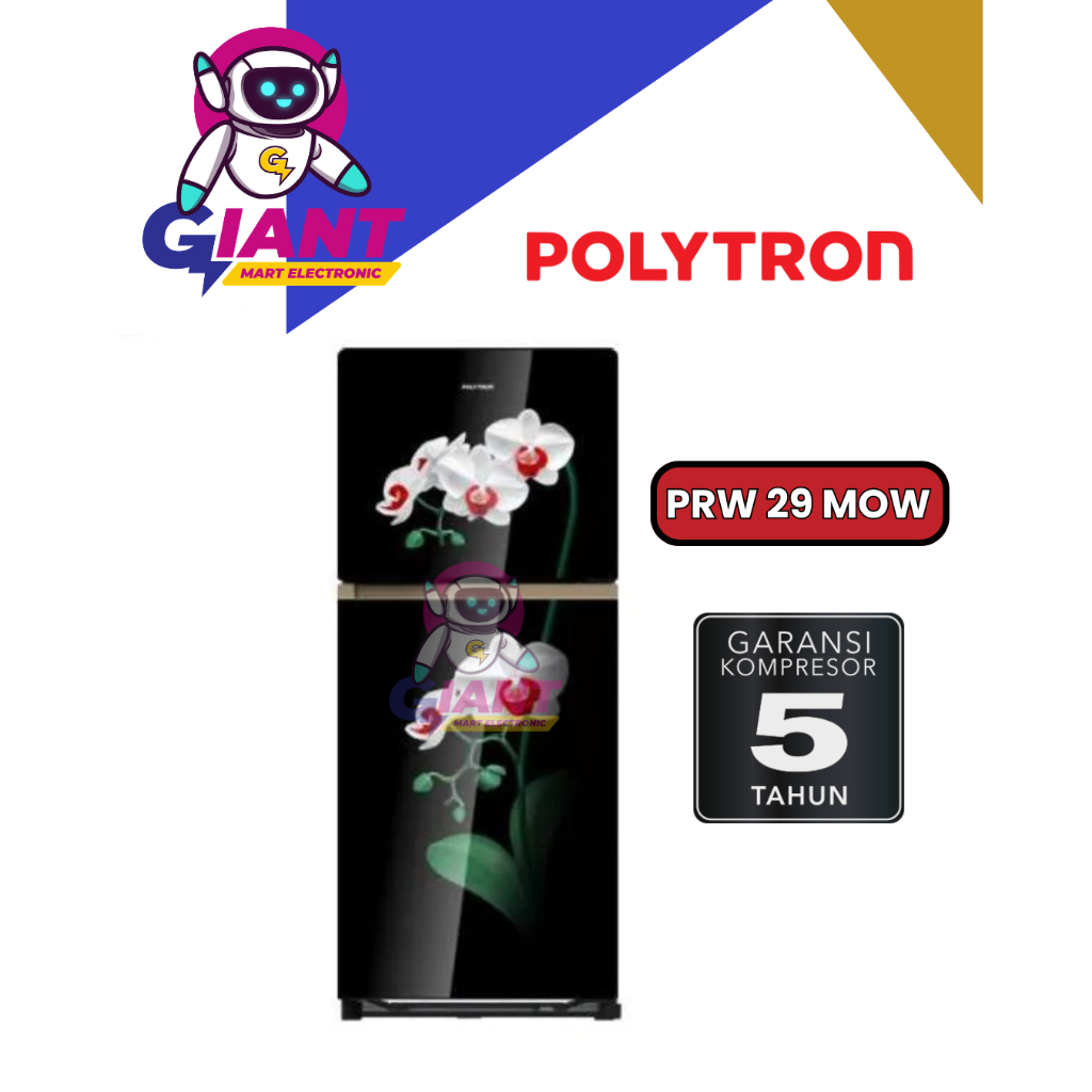 KULKAS 2 PINTU POLYTRON PRW 29 MOW / PRW29 MOW / PRW 29MOW / PRW29MOW / PRW-29MOW 260 LITER