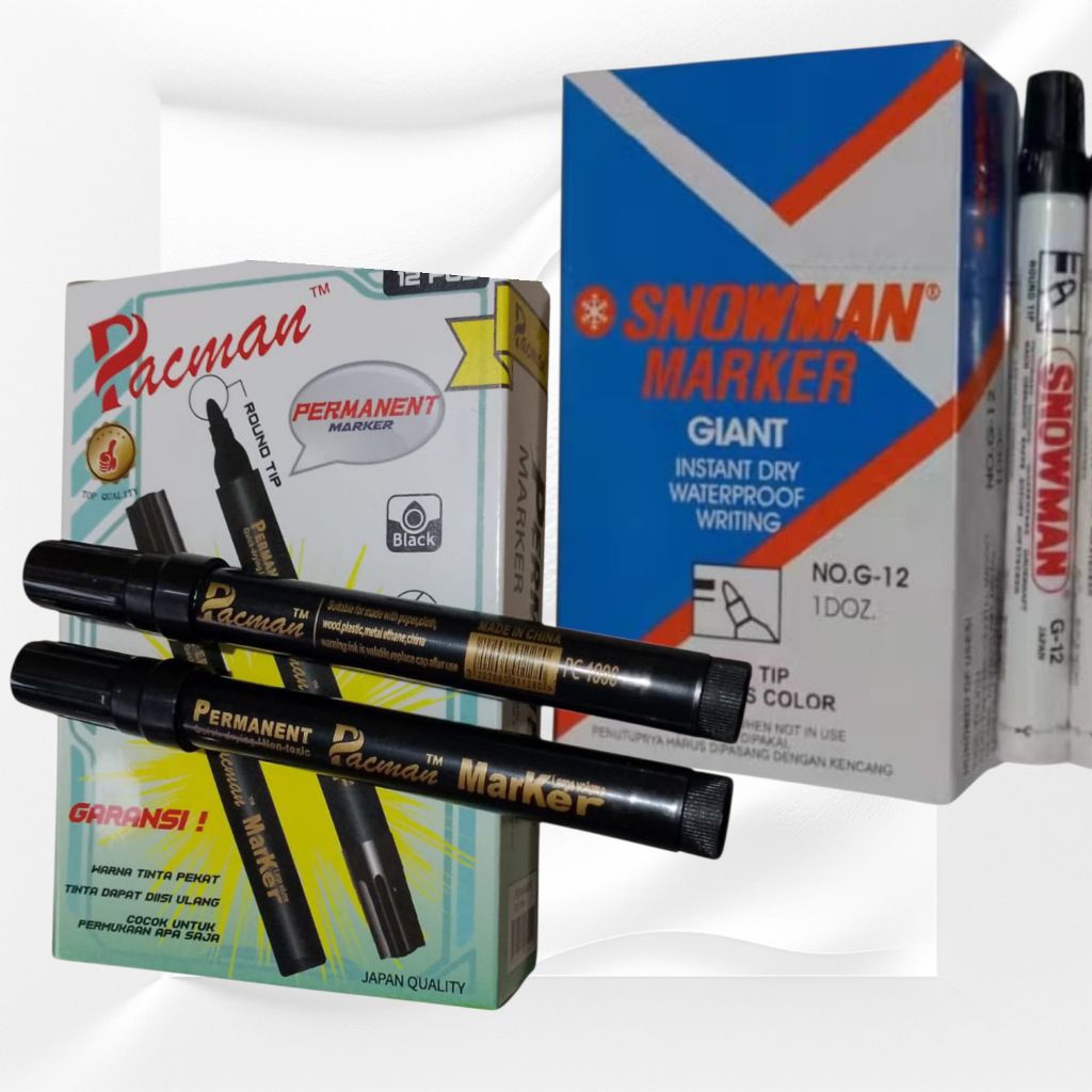 SNOWMAN MARKER G12 spidol snowman spidol permanen 1pak isi 12pcs/Spidol permanen/spidol murah PACMAN