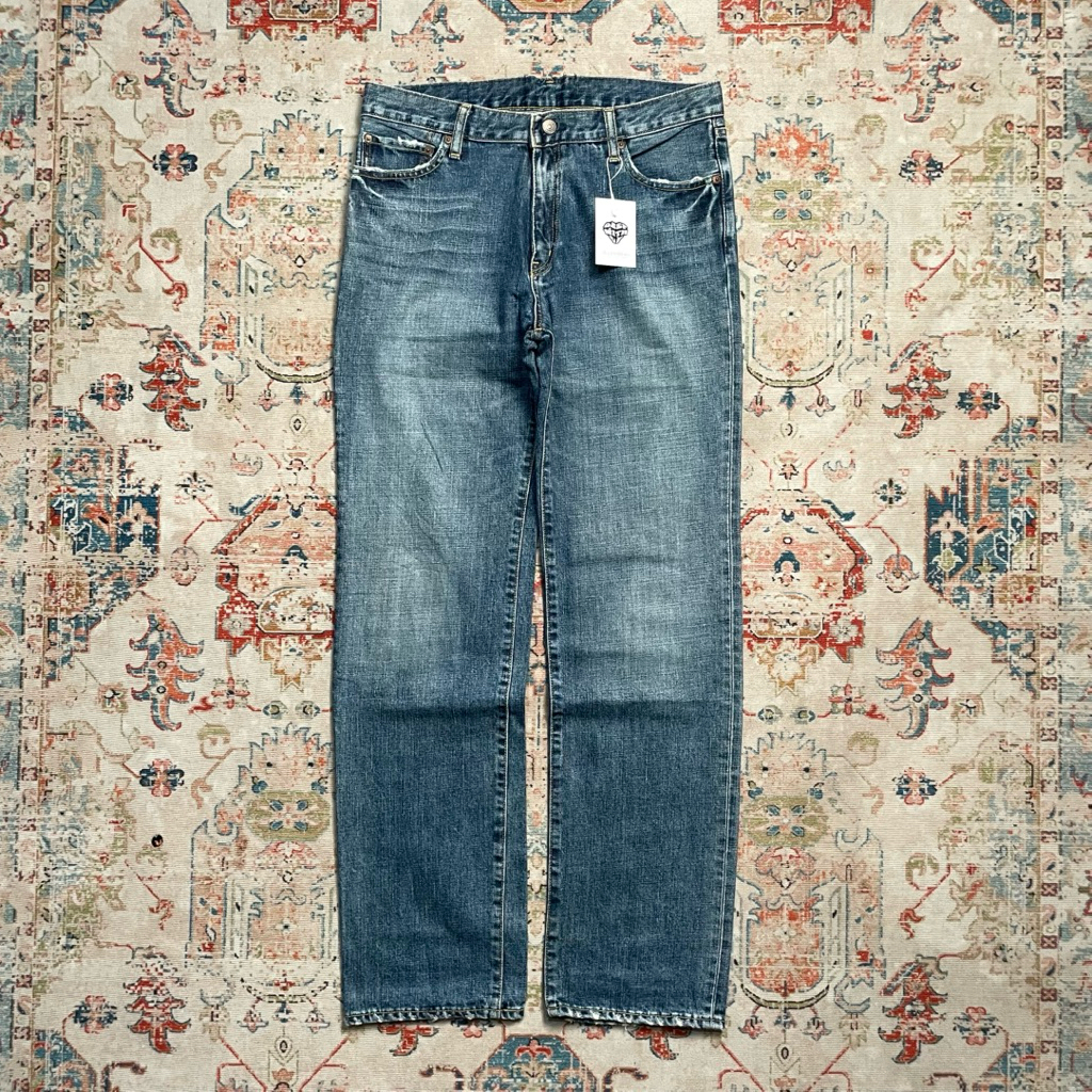 Uniqlo S002 Blue Washed Jeans Straight Fit ST09