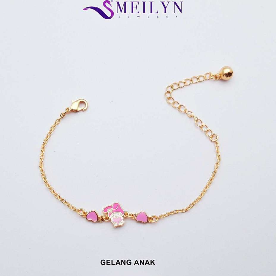 Gelang Tangan Anak & Remaja Cute Pink Series - Gelang Lapis Emas - Gelang Rantai Titanium GSK018 Bra